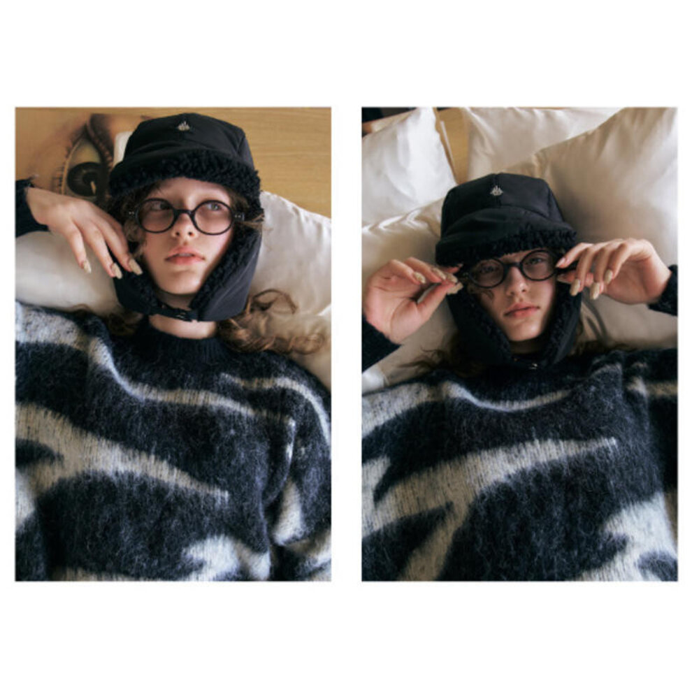 羽絨保暖帽 休閒時尚個性 羽絨雷鋒帽 女保暖 羽絨護耳帽 可愛 騎行防寒 飛行員帽子 送禮-圖片-6