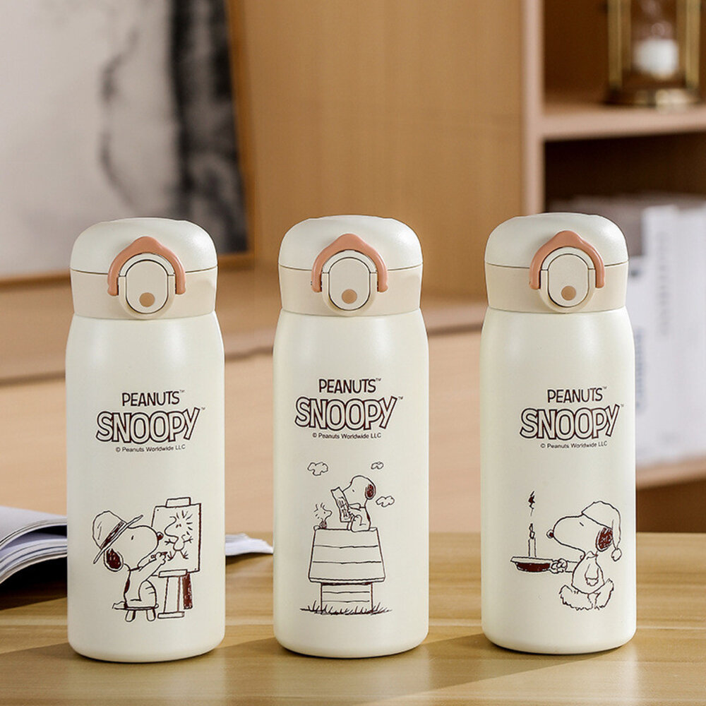 史努比316不鏽鋼彈蓋保溫瓶 保溫杯 隨行杯 史努比 平行輸入 送禮-圖片-9