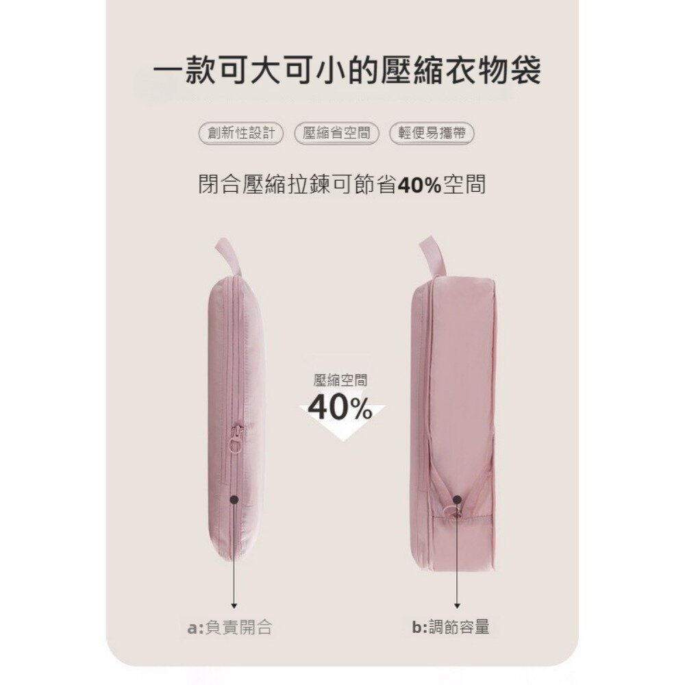 可壓縮衣服收納袋 旅行收納包 衣物收納袋 壓縮袋 輕薄包 行李箱收納 整理包 出差必備 送禮-圖片-2