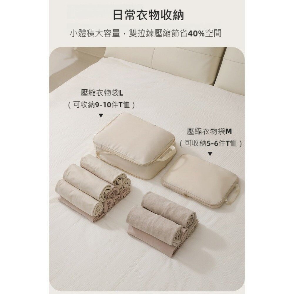 可壓縮衣服收納袋 旅行收納包 衣物收納袋 壓縮袋 輕薄包 行李箱收納 整理包 出差必備 送禮-圖片-4