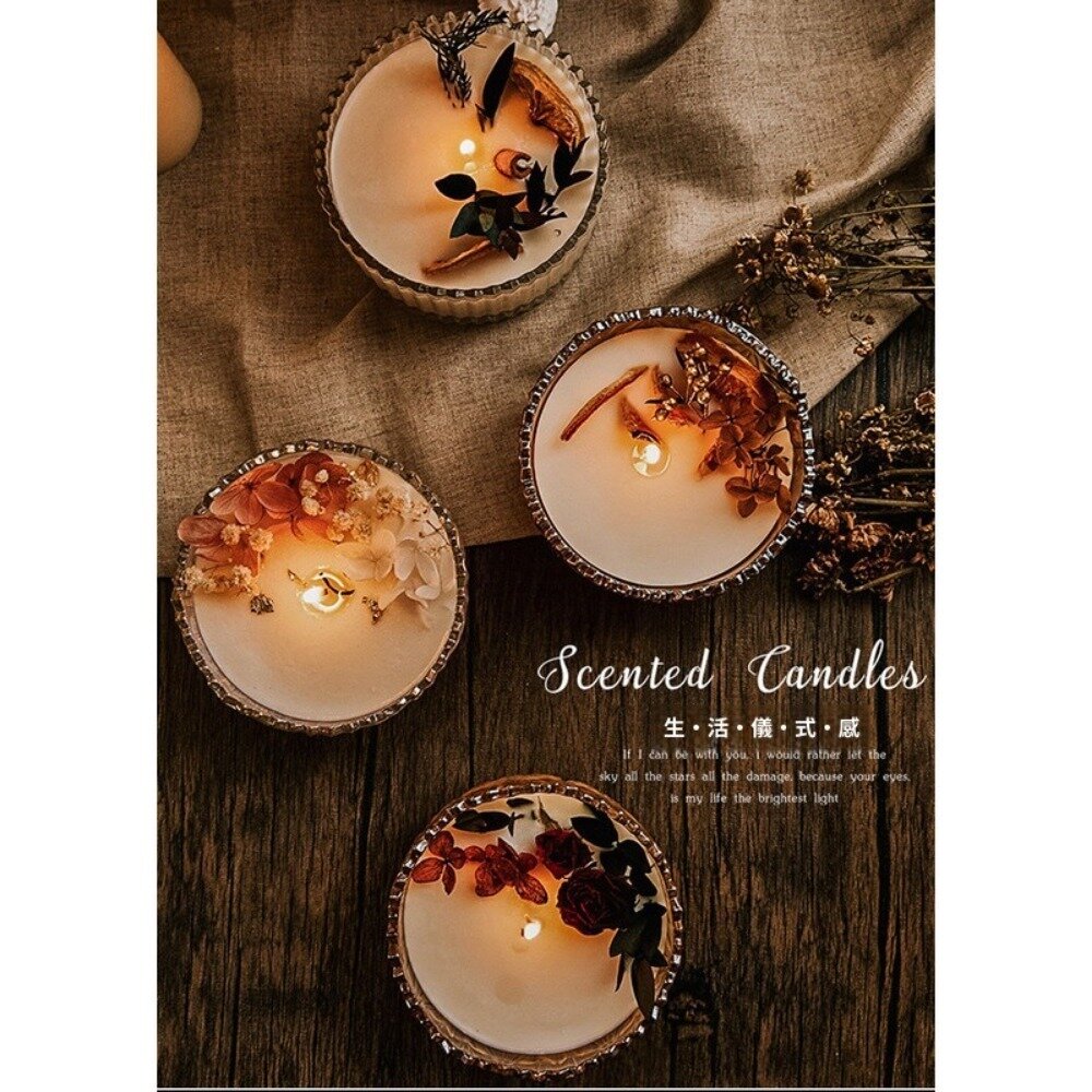永生香皂花香薰蠟燭玻璃杯禮盒 香氛禮盒 精油蠟燭 香氛擴香 永生花 芳療紓壓 居家香氛 送禮-圖片-3