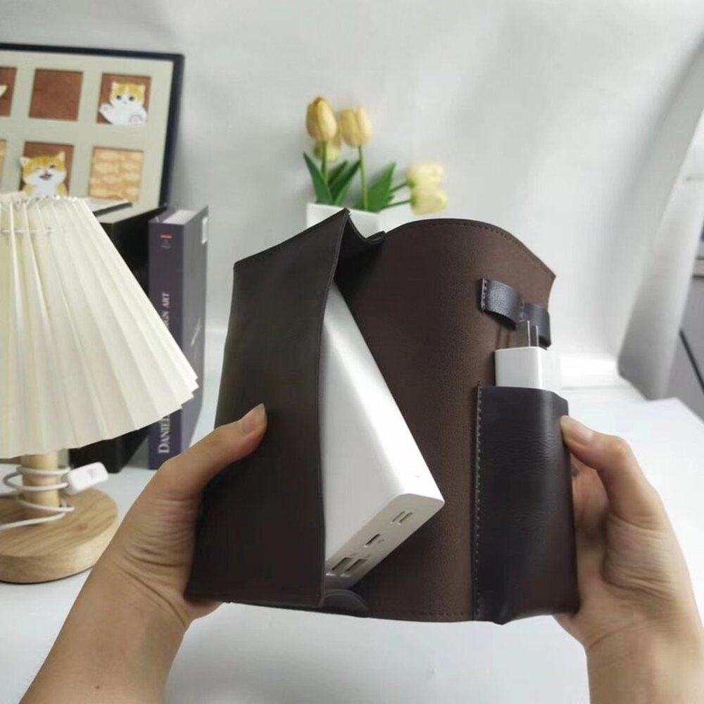 3C線材收納包 PU皮質 充電線收納 3C配件 手機配件 數據線收納 辦公小物 居家整理 送禮-圖片-2