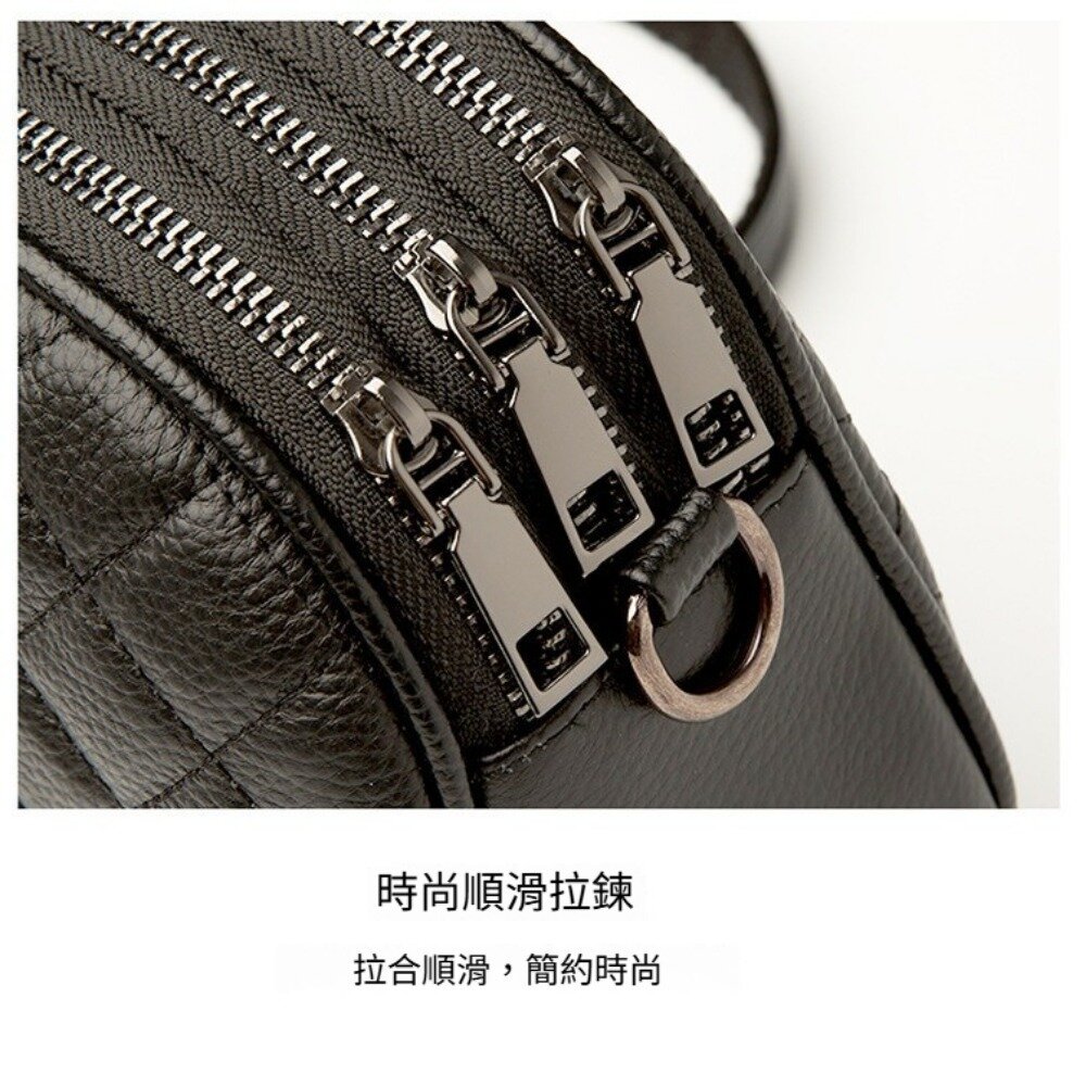 小香風真皮菱格紋單肩包 真皮女包  菱格繡線 小香風 大容量 單肩斜挎包 送禮-圖片-8