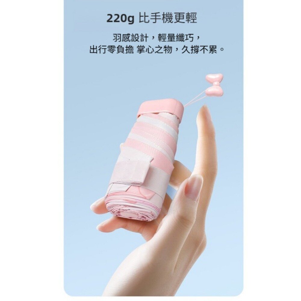 清新圖案六折扁迷你傘 防曬傘 折疊口袋傘 便攜遮陽傘 小清新陽傘 旅遊必備雨傘 送禮-圖片-5