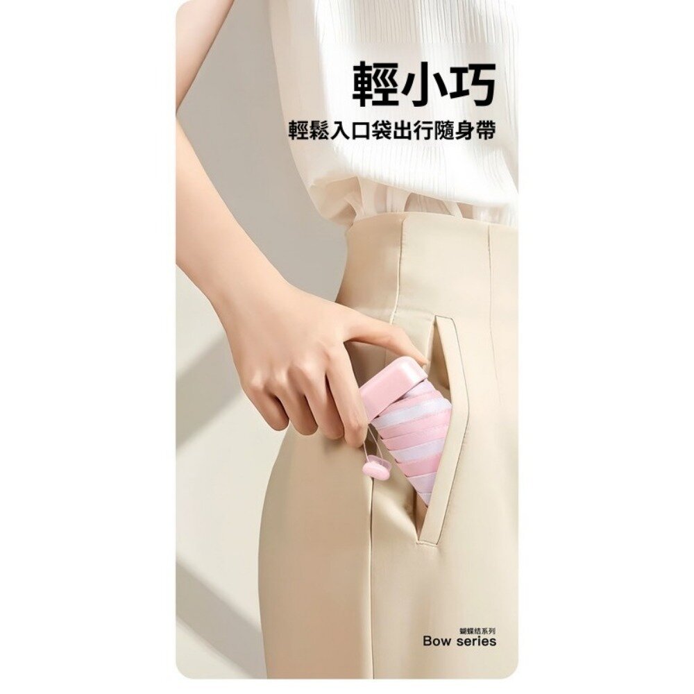 清新圖案六折扁迷你傘 防曬傘 折疊口袋傘 便攜遮陽傘 小清新陽傘 旅遊必備雨傘 送禮-圖片-7