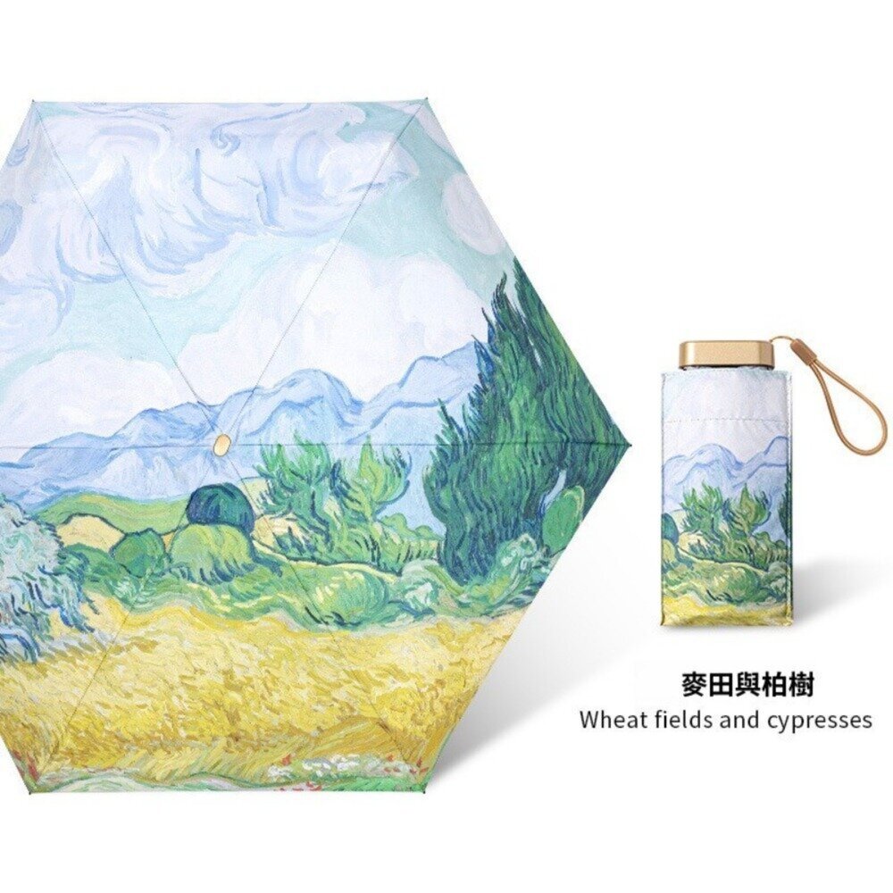 清新圖案六折扁迷你傘 防曬傘 折疊口袋傘 便攜遮陽傘 小清新陽傘 旅遊必備雨傘 送禮-圖片-9
