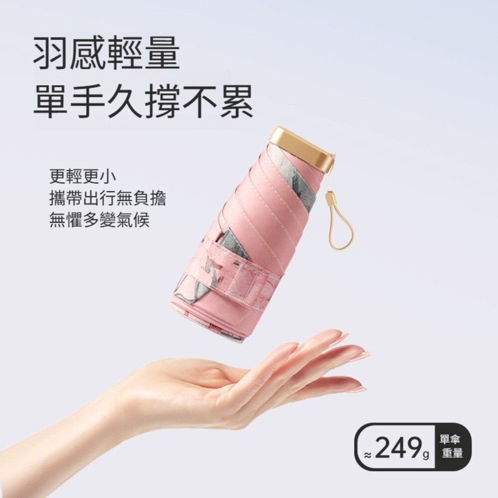 自然彩繪迷你口袋傘 迷你油畫傘 五摺傘 晴雨傘 防曬黑膠傘 輕量傘 抗風傘 掌心傘 送禮-圖片-1