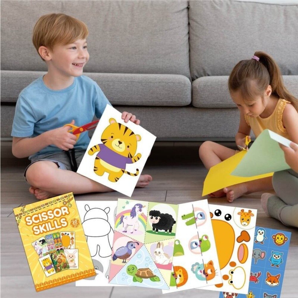 卡通趣味兒童剪紙書 兒童剪紙書 幼兒園手工DIY 親子互動 益智啟蒙玩具 卡通趣味 手工材料 兒童玩具 送禮-圖片-1