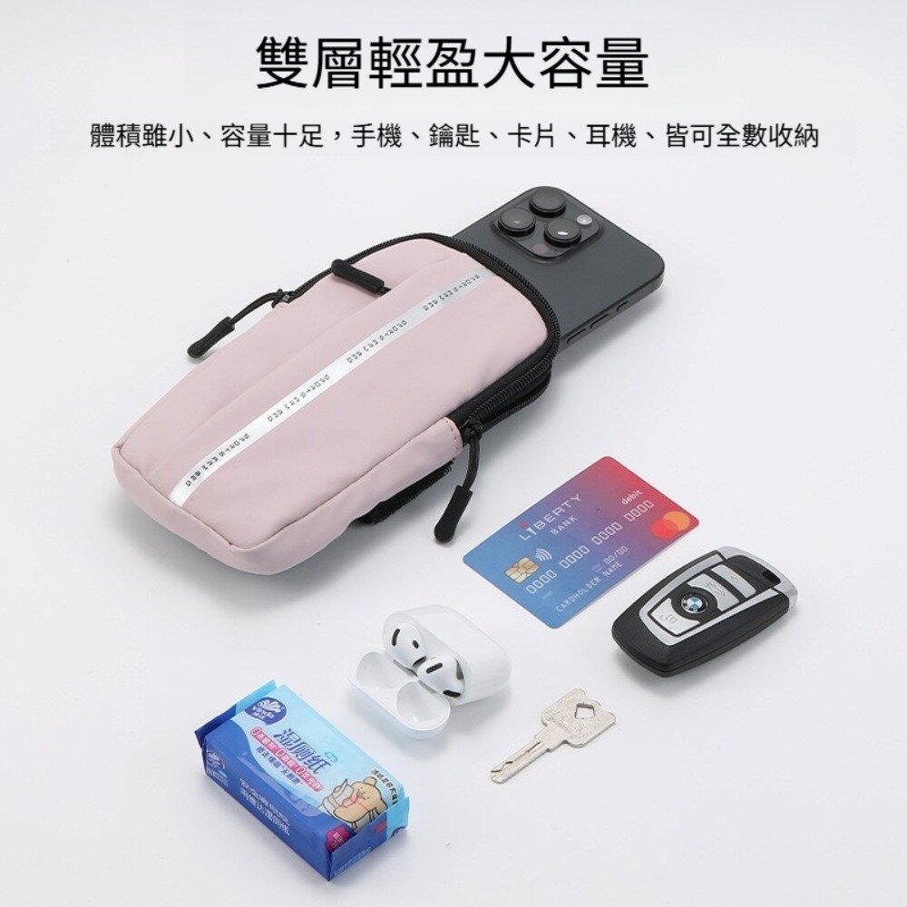 跑步手機臂包 運動健身 防潑水 男女款 手腕包 輕薄 手機袋 臂套 送禮-圖片-1