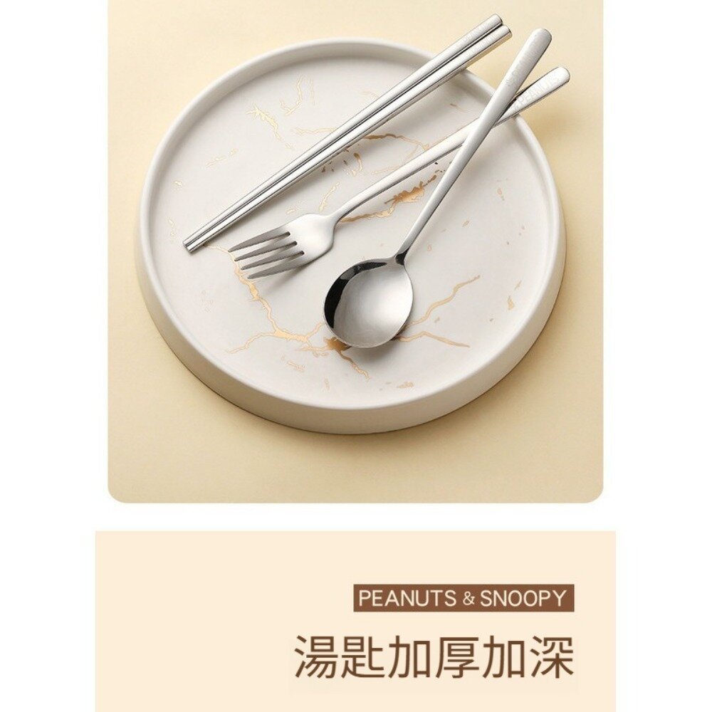 史努比環保便攜餐具組 Snoopy便攜餐具組 不鏽鋼環保餐具 304不鏽鋼 外帶餐具 露營野餐餐具 平行輸入 送禮-圖片-6