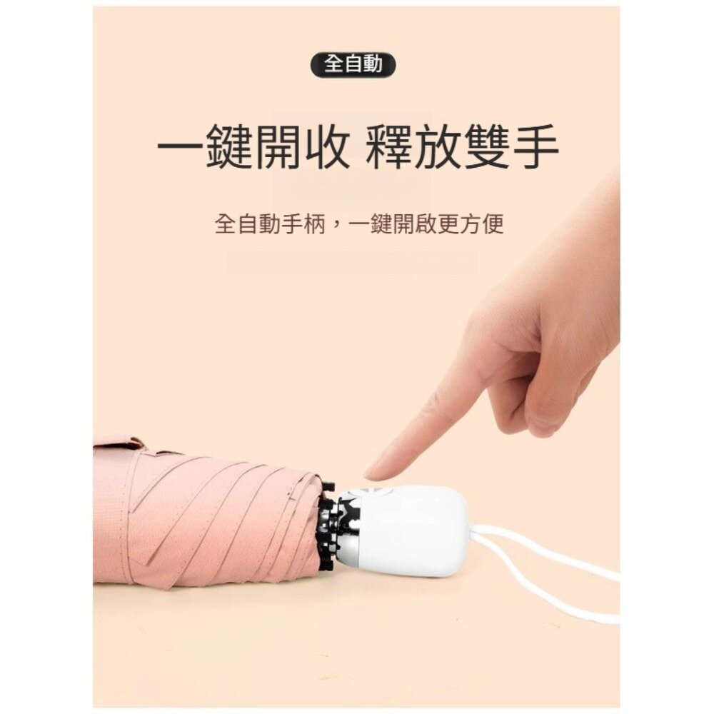 五折迷你自動傘 折疊黑膠晴雨傘 兩用迷你便攜雨傘 防曬 防紫外線 遮陽 太陽傘 送禮-圖片-3