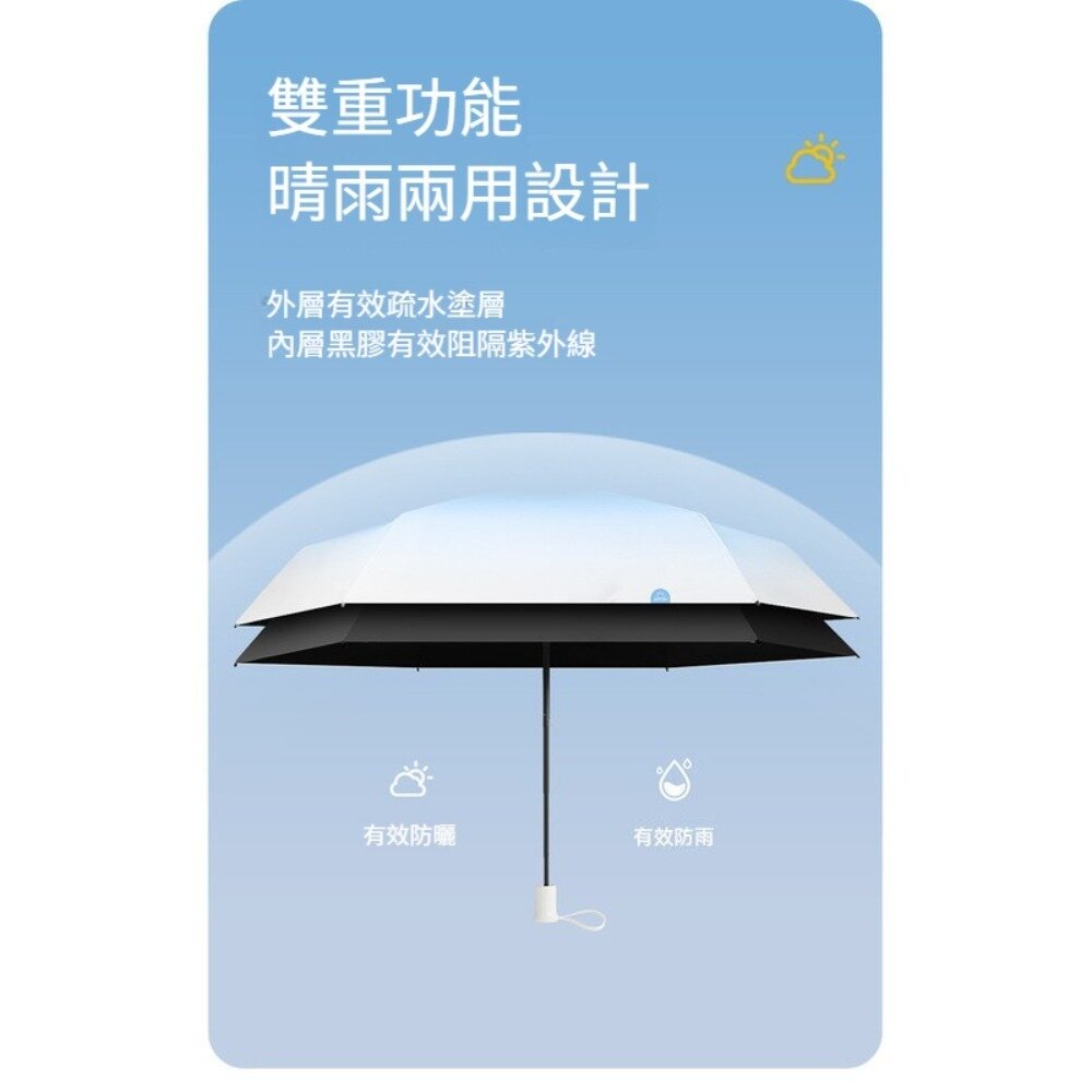 魔術藏手柄五折傘 MINI 漸變晴雨兩用傘 防曬傘 輕巧便攜 魔術手柄 防風傘 防紫外線 送禮-圖片-8