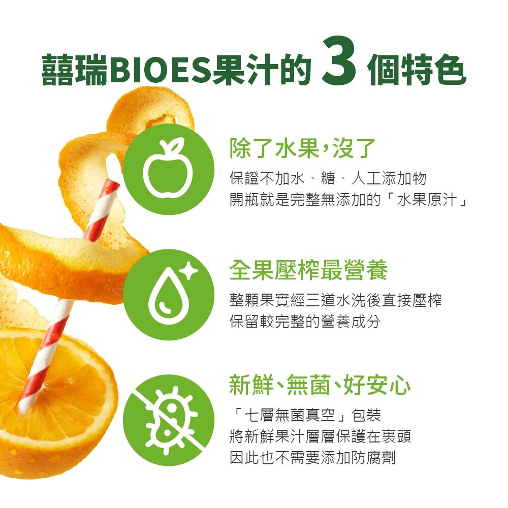 【囍瑞BIOES】純天然蘋果原汁 100%鮮榨果汁 健康飲品 隨身瓶200ml 24入/箱 送禮-圖片-3
