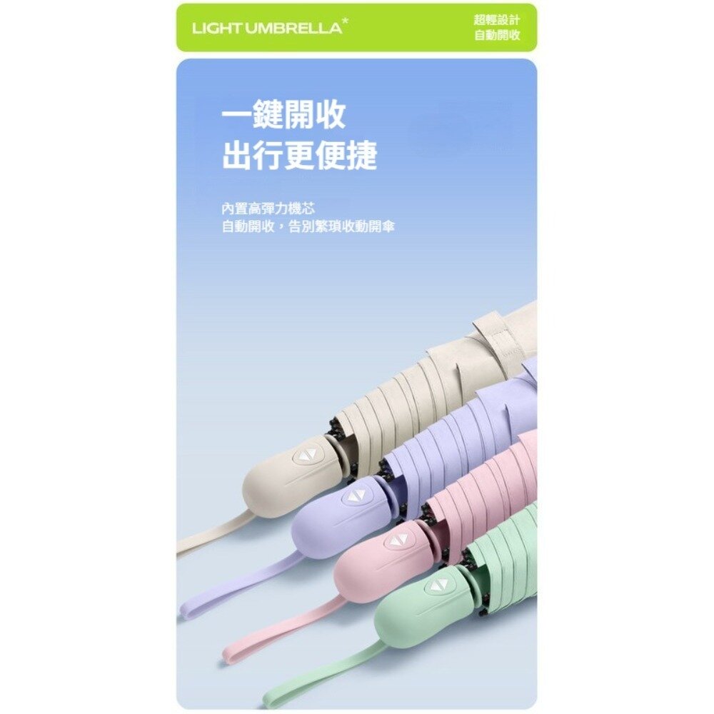 三折超輕自動傘 超輕六骨自動傘 雨傘雨具 防曬傘 抗uv傘 多巴胺 自動開收 超輕設計 送禮-圖片-5