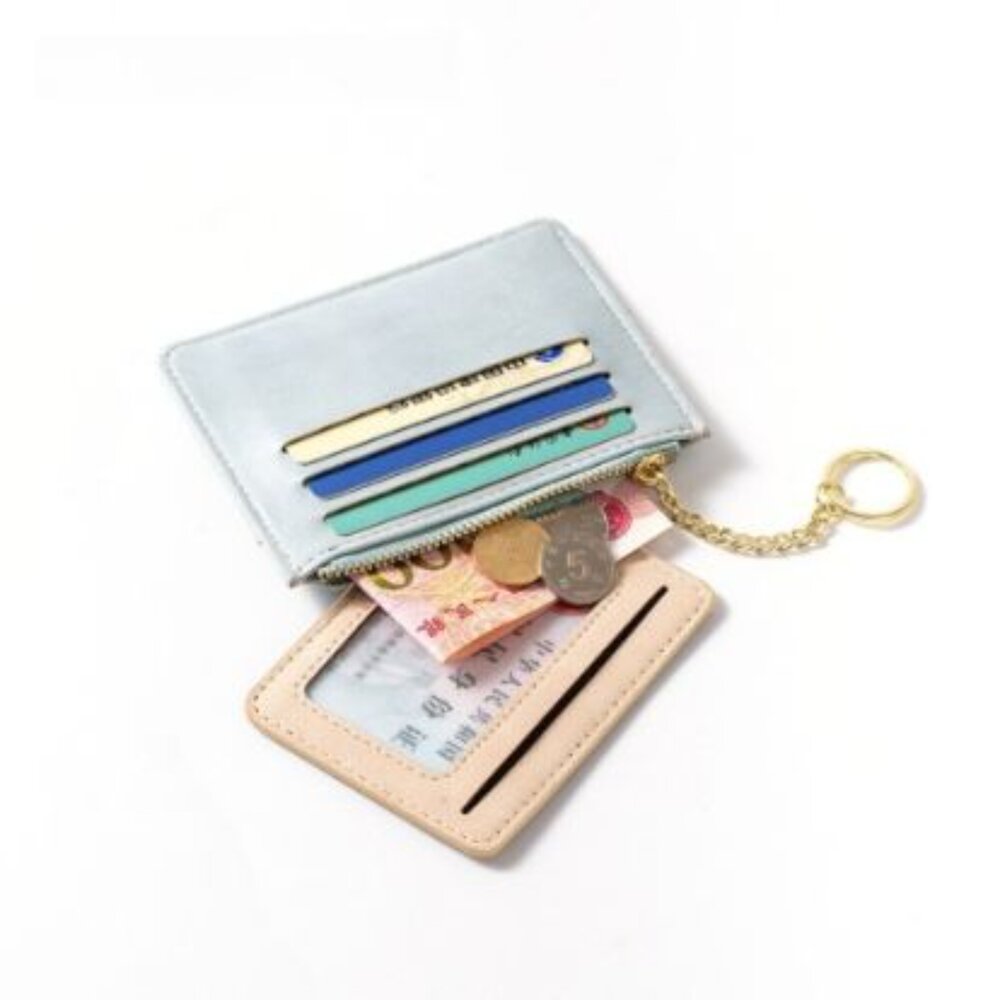 多功能皮革卡夾零錢包 可拆卸兩用錢包卡包 女用錢包 多功能小錢包 零錢包 cardbag 輕巧 時尚 送禮-圖片-1