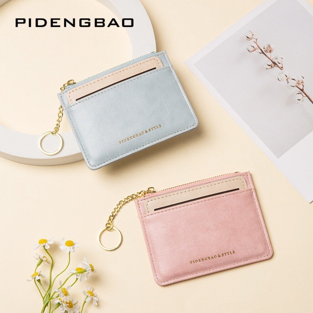 多功能皮革卡夾零錢包 可拆卸兩用錢包卡包 女用錢包 多功能小錢包 零錢包 cardbag 輕巧 時尚 送禮-圖片-1