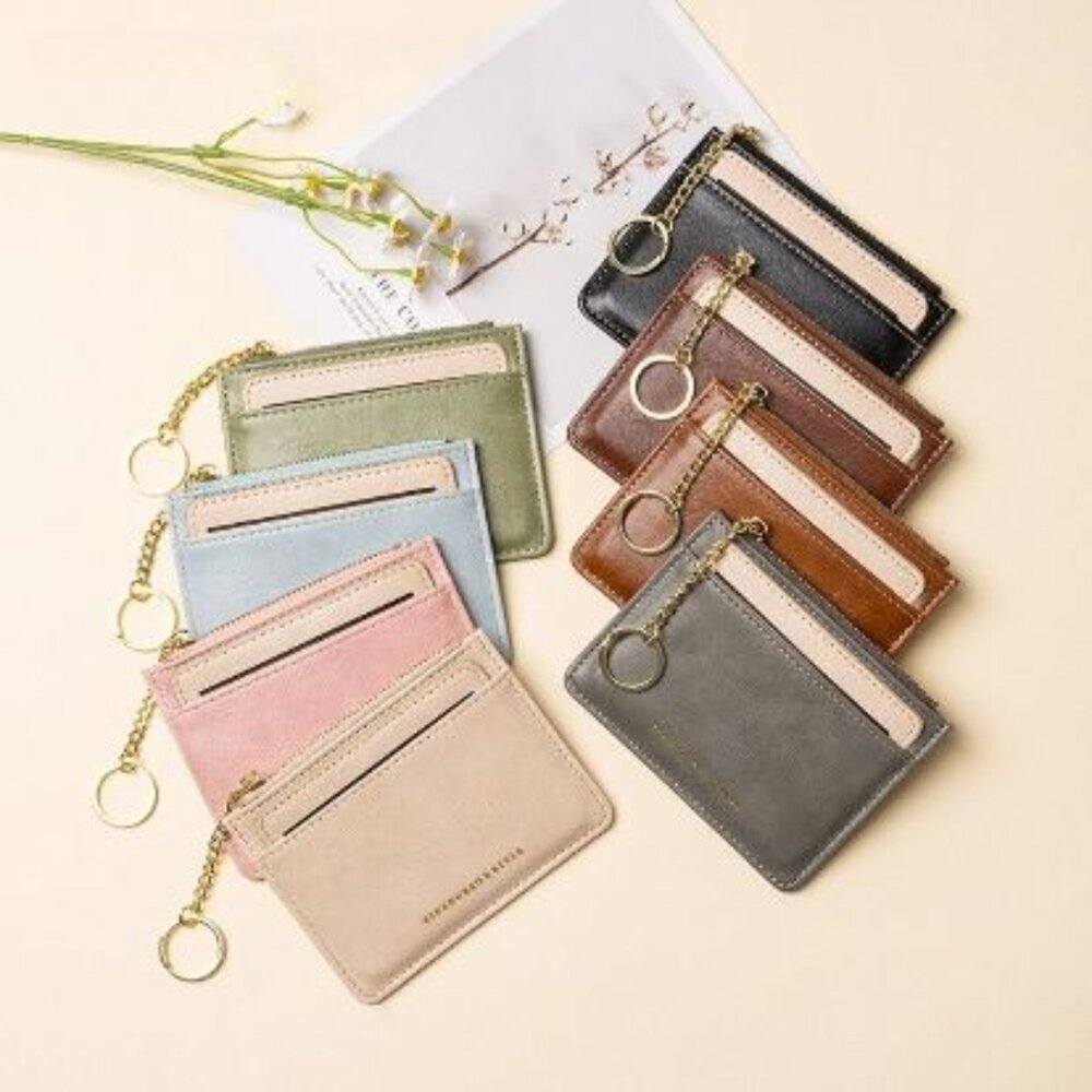 多功能皮革卡夾零錢包 可拆卸兩用錢包卡包 女用錢包 多功能小錢包 零錢包 cardbag 輕巧 時尚 送禮-圖片-2