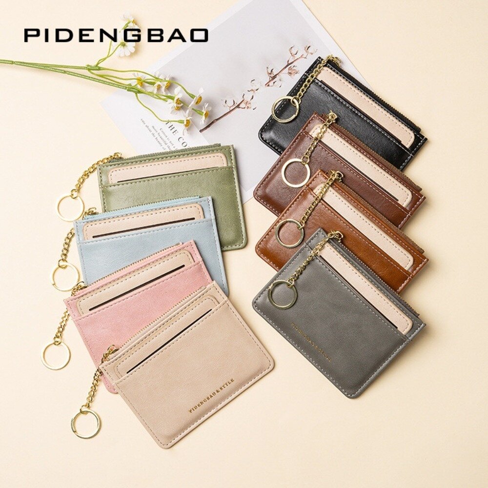 多功能皮革卡夾零錢包 可拆卸兩用錢包卡包 女用錢包 多功能小錢包 零錢包 cardbag 輕巧 時尚 送禮-圖片-2