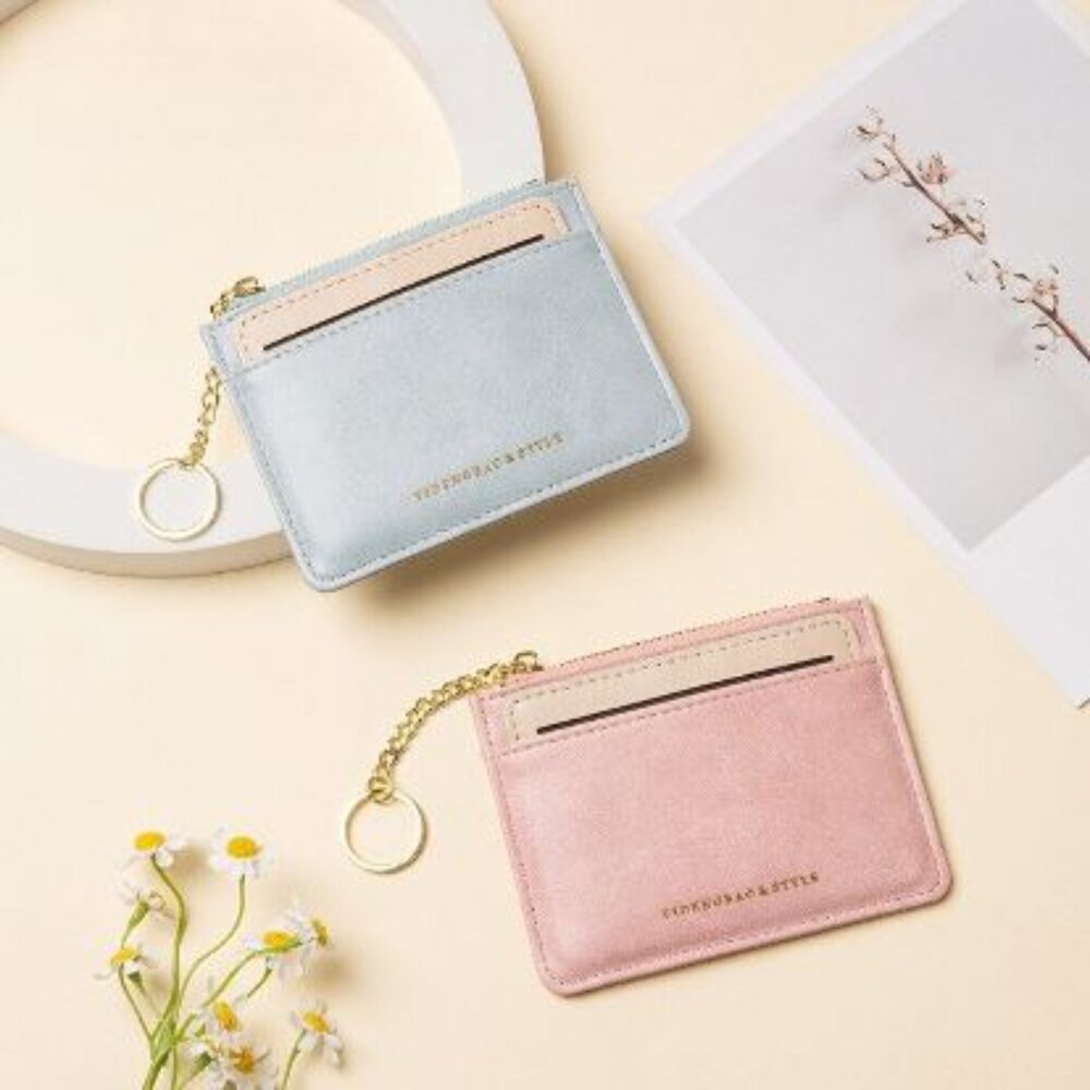 多功能皮革卡夾零錢包 可拆卸兩用錢包卡包 女用錢包 多功能小錢包 零錢包 cardbag 輕巧 時尚 送禮-圖片-4