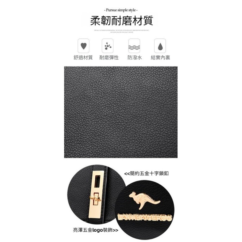 韓版時尚荔枝紋雙肩包 多功能時尚背包 容量實力派 防潑水耐磨 單肩手提雙肩三用 禮物 送禮 送禮-圖片-7