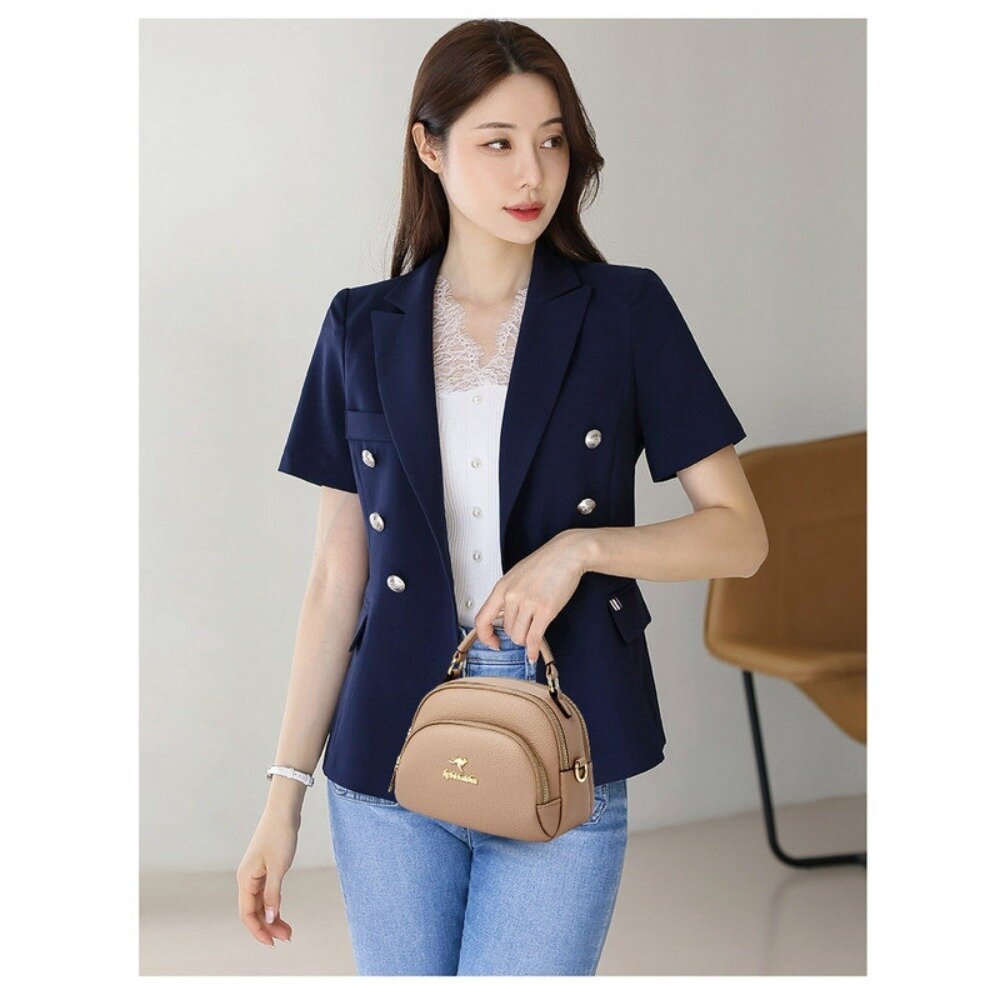 高雅真皮袋鼠蘋果包 油蠟皮革手提包 斜背包 小包 女包 優雅氣質背包 送禮-圖片-5