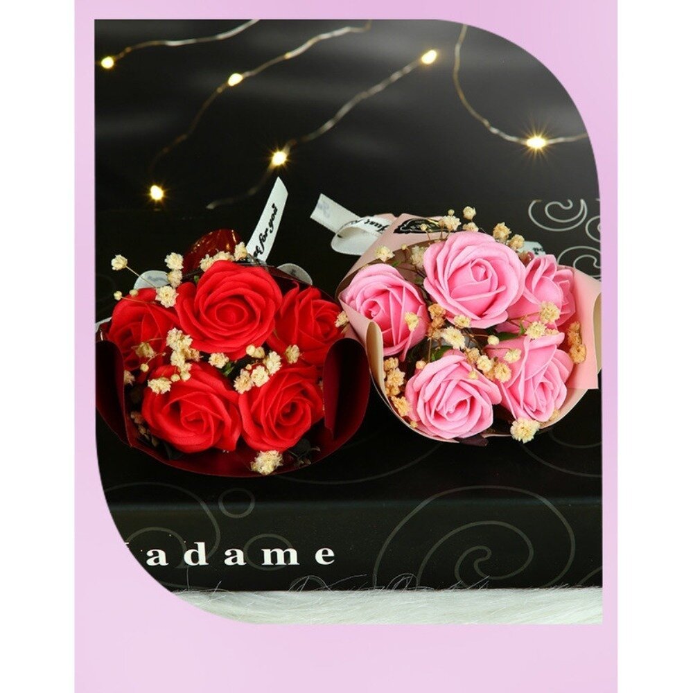 浪漫星光永生花玻璃罩 香皂玫瑰花玻璃罩 禮品 教師節禮物 情人節禮物 不凋謝 燈串 精緻手提袋 送禮-圖片-8