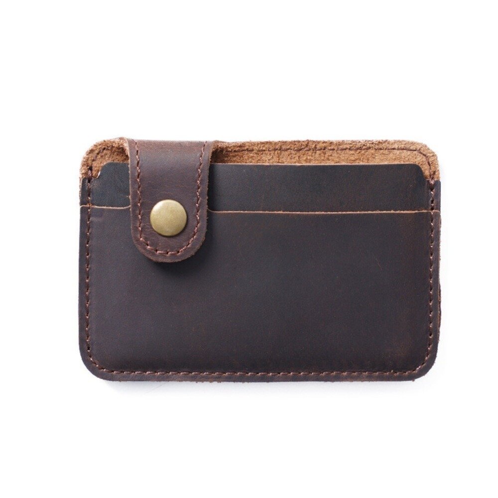 頭層牛皮瘋馬皮復古卡夾 卡包 小錢包 皮夾 禮物 收納 卡片夾 送禮-圖片-5