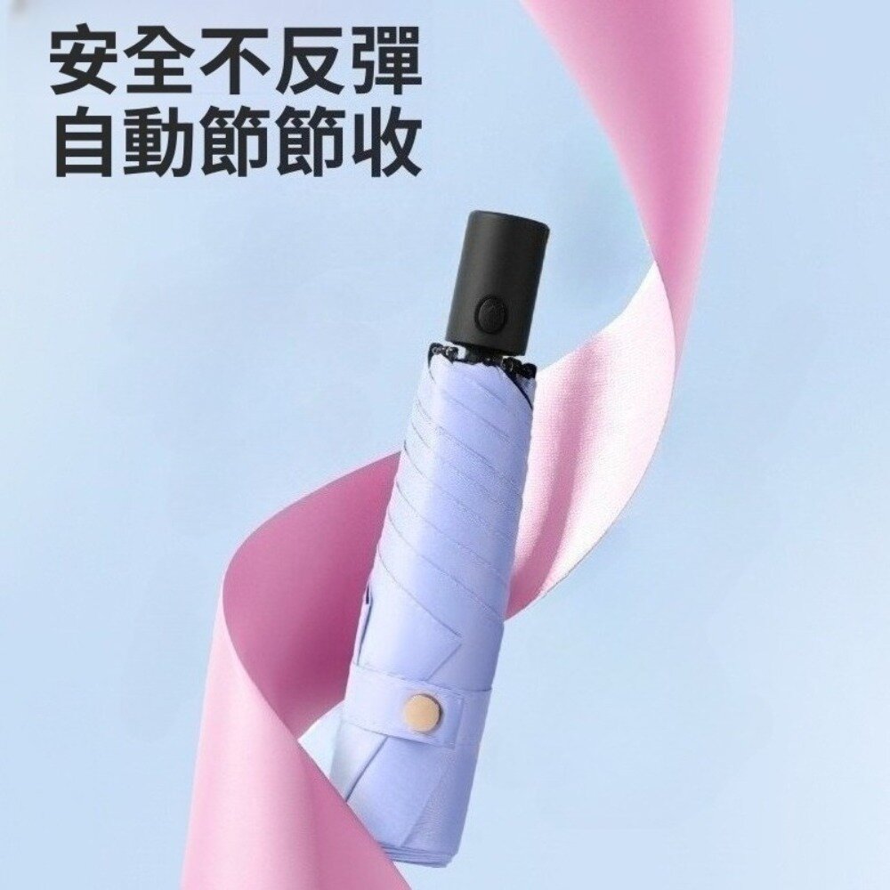 安全防回彈超輕自動傘 羽毛傘 防曬傘 摺疊傘 超輕纖維傘 遮陽傘 晴雨傘 送禮-圖片-2