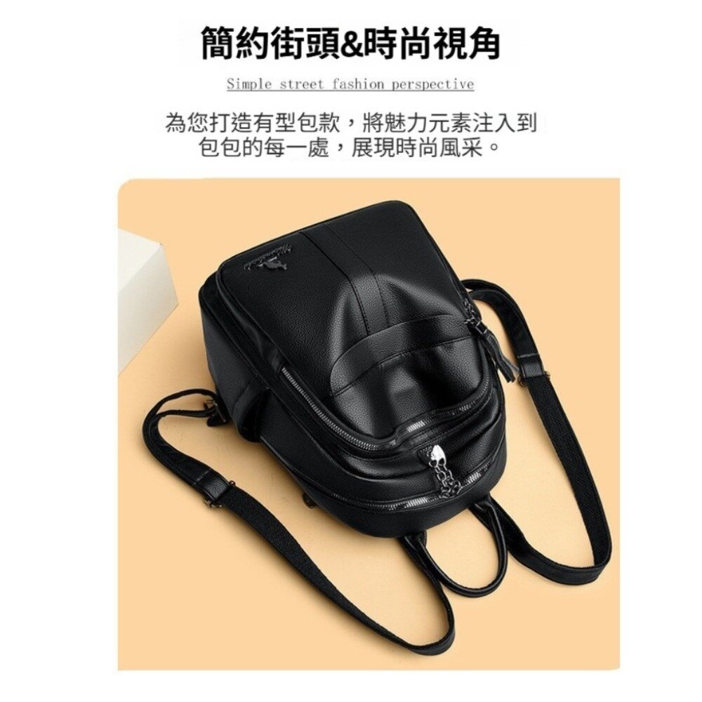 真皮流蘇時尚後背包 肩包 旅行背包 書包 上班通勤 送禮-圖片-6
