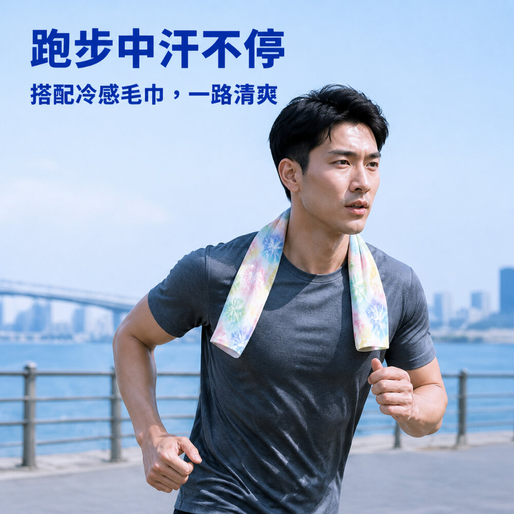 彩繪速乾涼感運動毛巾 冷感運動毛巾 速乾降溫冰涼巾 跑步健身單車瑜珈專用 超輕巧隨身款 送禮-圖片-8