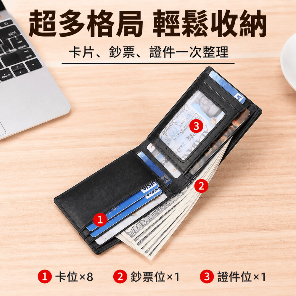 真皮防丟防盜刷錢包 -AIRTAG需自備 定位錢夾 RFID 防盜刷 真皮輕薄 短款男士錢包 送禮-圖片-5