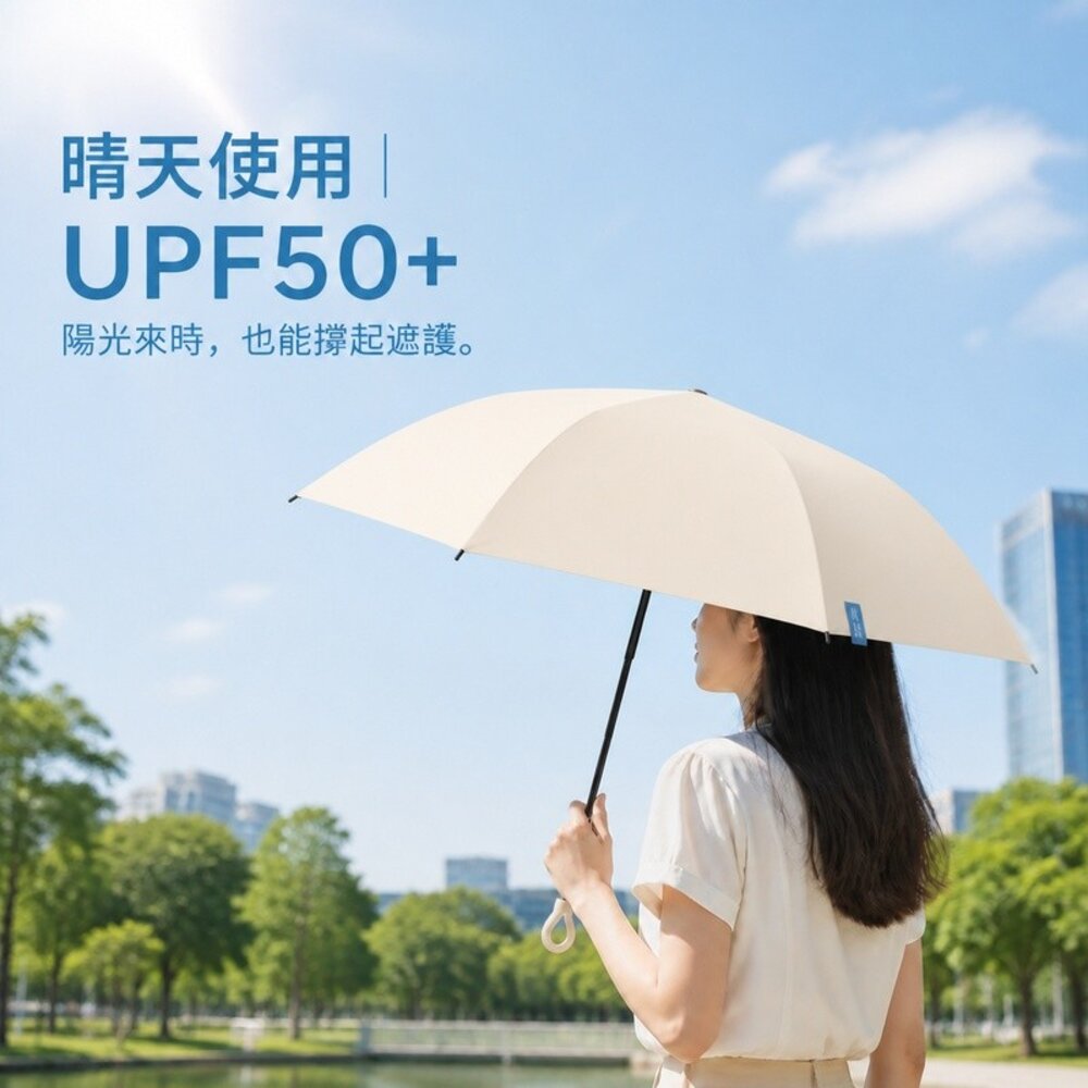 五折迷你便攜扣環傘 升級雙骨傘架 晴雨兩用折疊傘 217g UPF50+ 防丟扣環 送禮-圖片-4