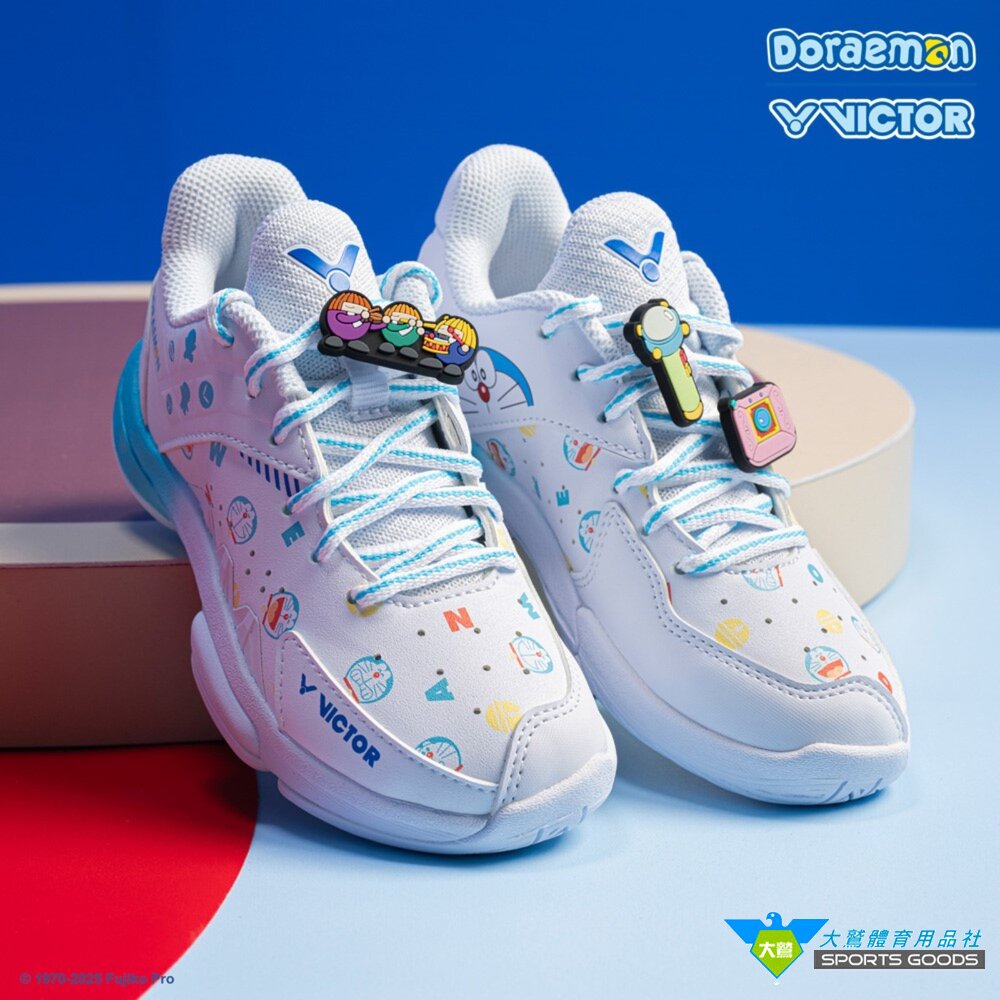哆啦A夢VICTORxDoraemon哆啦A夢限定聯名羽球童鞋P-DRMJRA