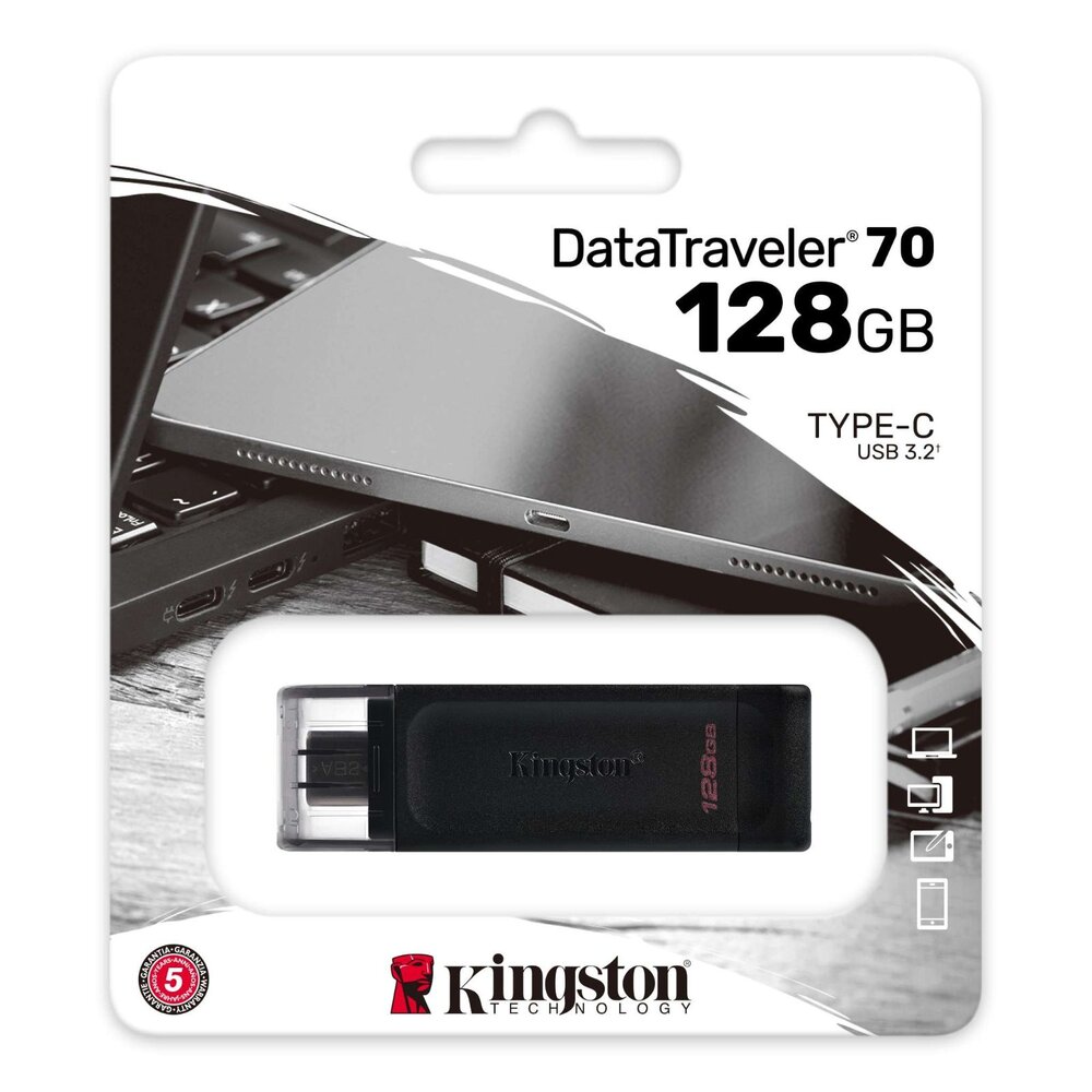 【DT70/128GB】 金士頓 128G DT70 USB3.2 Type-C 隨身碟 5年保固-圖片-1