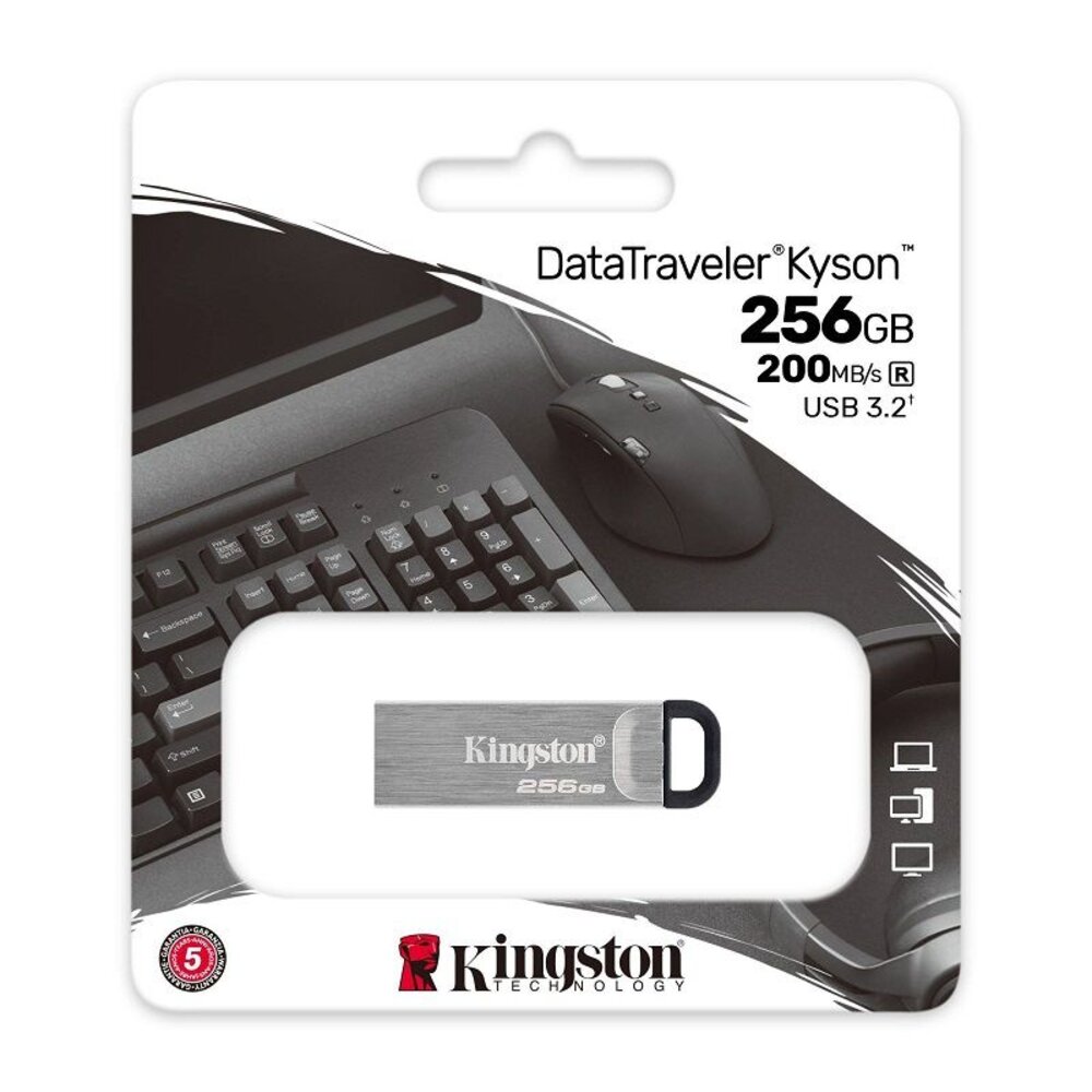 【DTKN/256GB】 金士頓 256G USB3.2 金屬外殼 高速讀取 隨身碟 本體附扣環-圖片-1