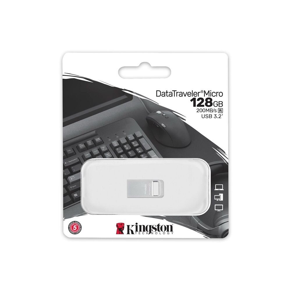 【DTMC3G2/128GB】 金士頓 128G USB 3.2 隨身碟 無蓋式 金屬外殼 鑰匙環設計-圖片-2