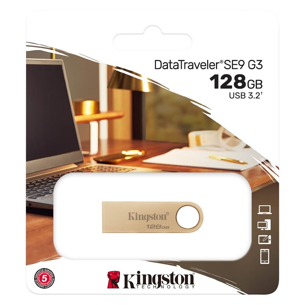 【DTSE9G3/128GB】 金士頓 128G USB3.2 金屬外殼 高速讀取 隨身碟 本體附扣環-圖片-1