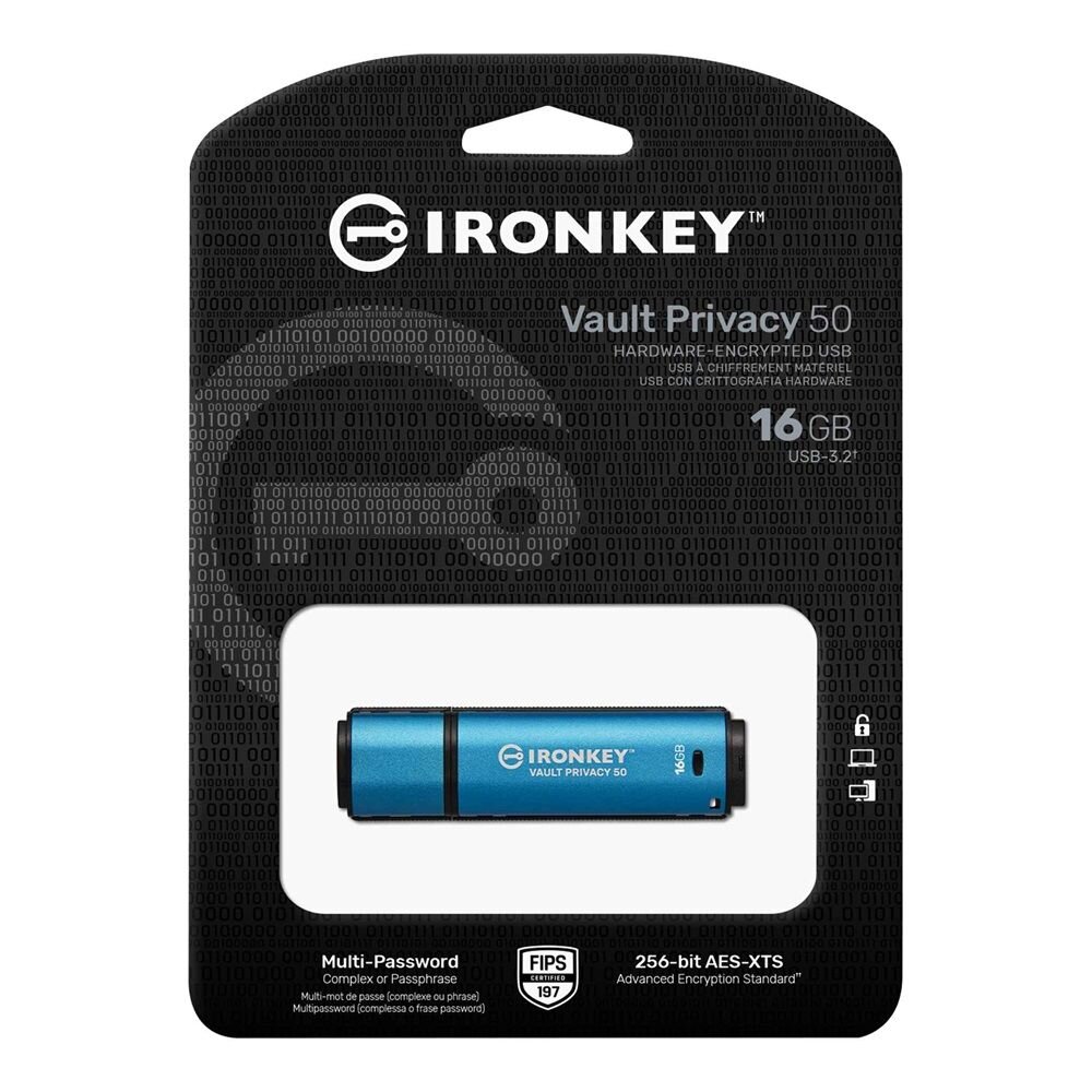 【IKVP50/16GB】 金士頓 16G 企業級安全性 加密 隨身碟 XTS-AES256位元 硬體加密-圖片-1