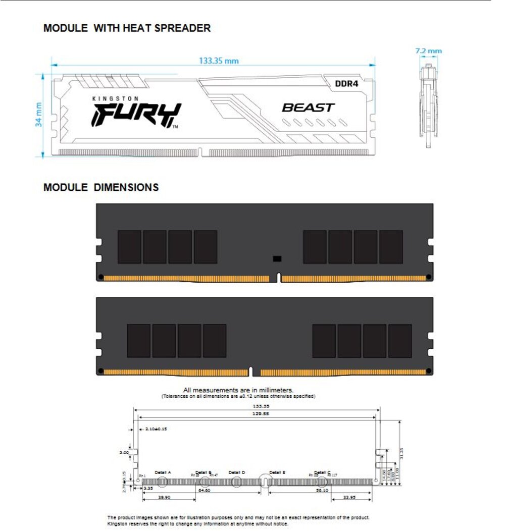 【KF432C16BB/32】 金士頓 32GB DDR4-3200 超頻 桌上型 記憶體 BEAST-圖片-1