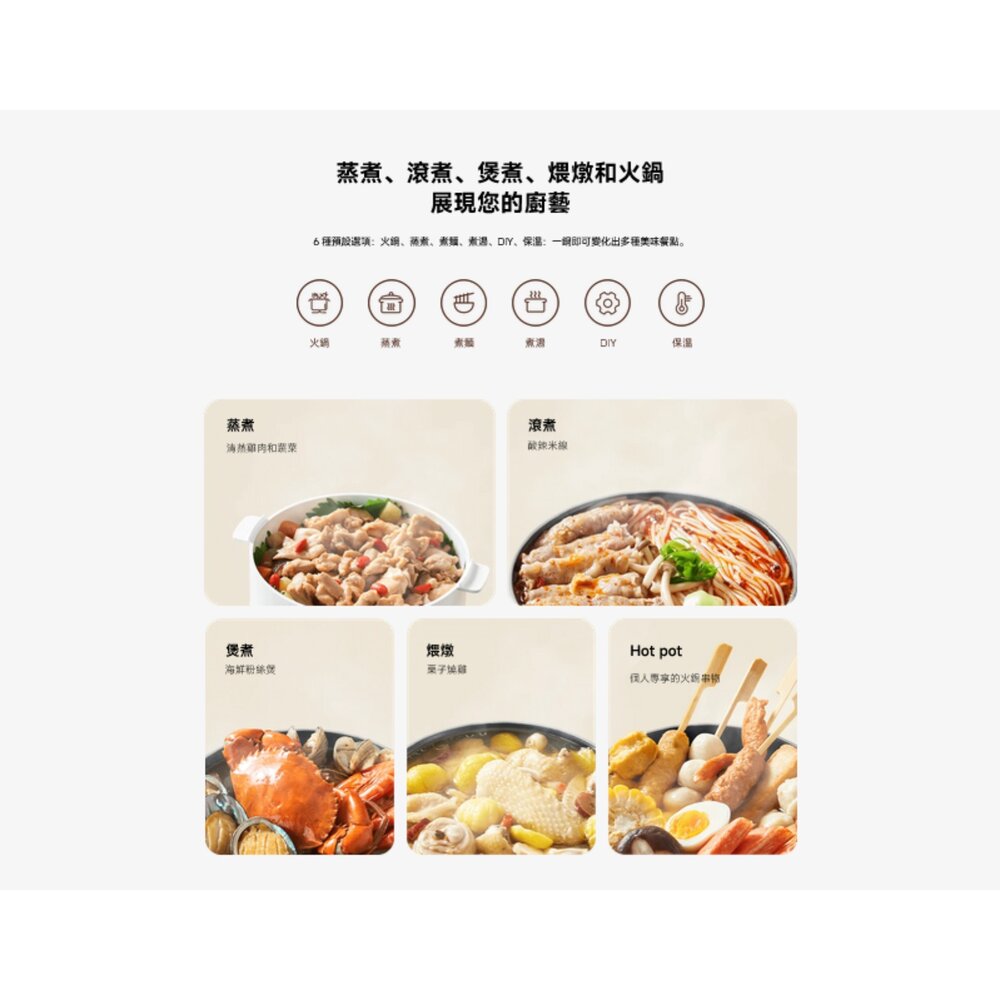 【MEC01】 小米 Xiaomi 多功能電煮鍋 1.5L 1000W 高效 快速烹調 適合 蒸煮 及 燉煮-圖片-3