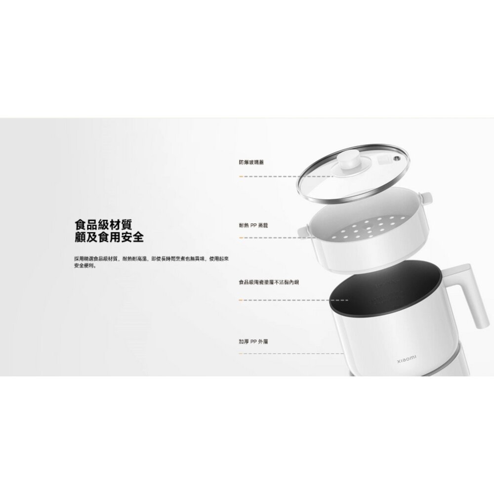 【MEC01】 小米 Xiaomi 多功能電煮鍋 1.5L 1000W 高效 快速烹調 適合 蒸煮 及 燉煮-圖片-5