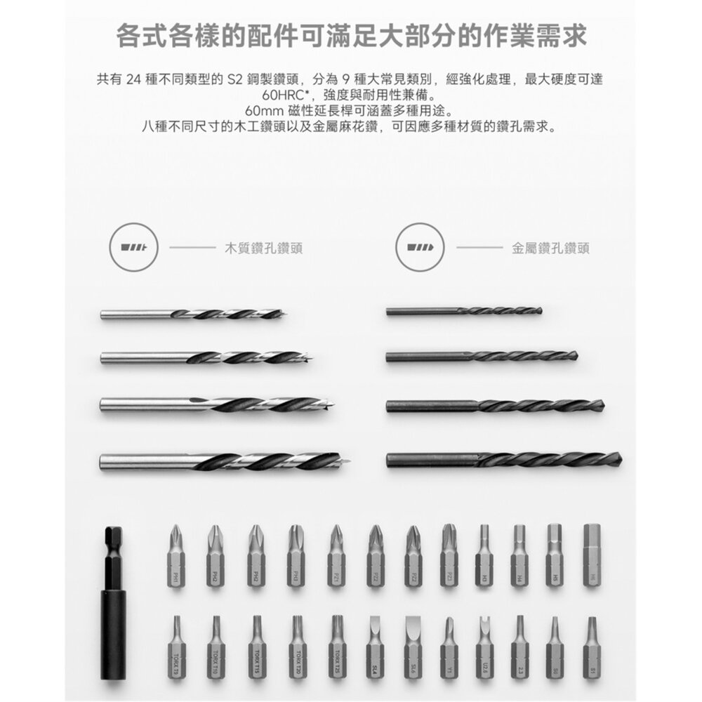 【MJWSZNJYDZ001QW】 小米 智慧家用電鑽 配備鋰電池 強力無刷馬達 30Nm扭矩 智慧顯示幕-圖片-8