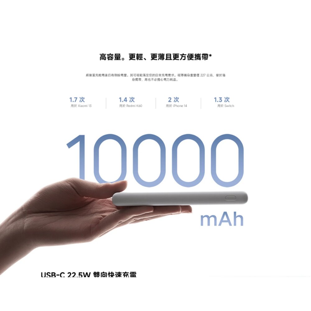【P16ZM】 小米 Xiaomi 行動電源 10000 mAh 22.5W Lite 22.5W輸出-圖片-2