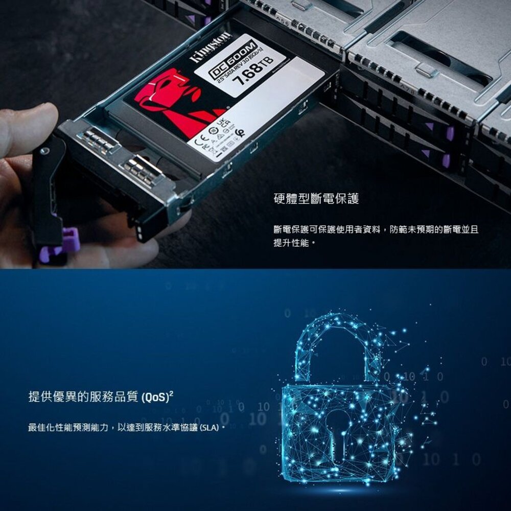 【SEDC600M/480G】 金士頓 480GB DC600M SSD 企業級固態硬碟 SATA3 5年保-圖片-3