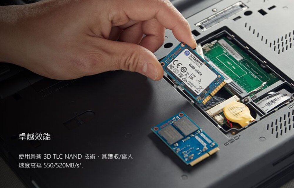 【SKC600MS/1024G】 金士頓 1TB KC600MS mSATA SSD 固態硬碟 5年保固-圖片-1