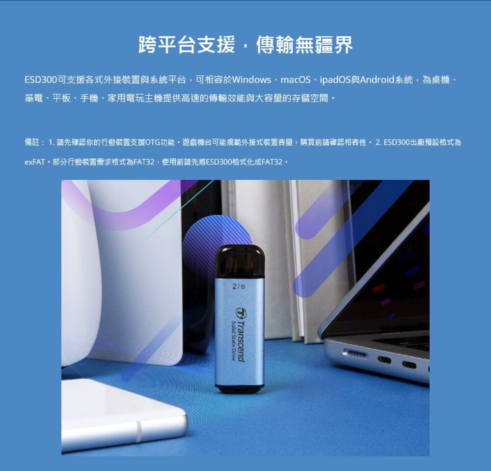 【TS1TESD300】 創見 1TB ESD300 行動固態硬碟 type-C 介面 5年保固-圖片-5