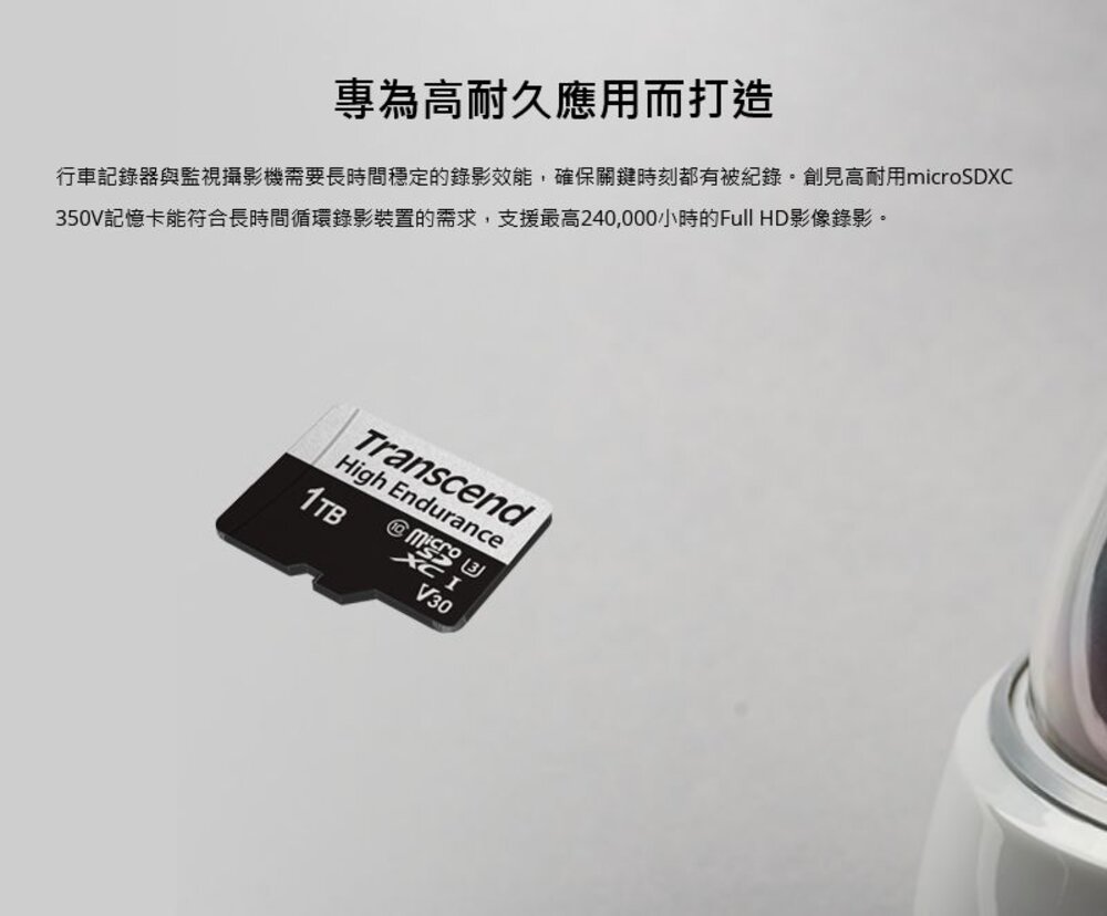 【TS1TUSD350V】 創見 1TB micro SDXC 高耐用記憶卡 行車記錄器 監視攝影機-圖片-1