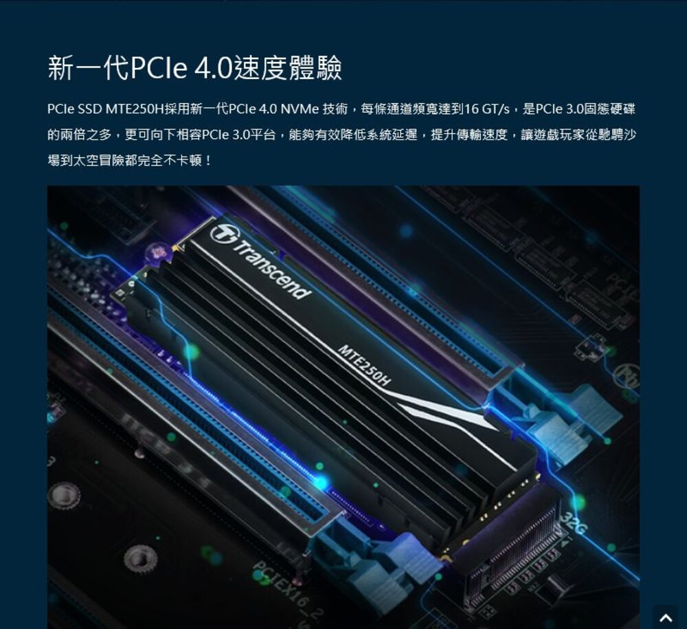 【TS4TMTE250H】 創見 4TB M.2 NVMe PCIe SSD 固態硬碟 附加鋁鰭式散熱片-圖片-2