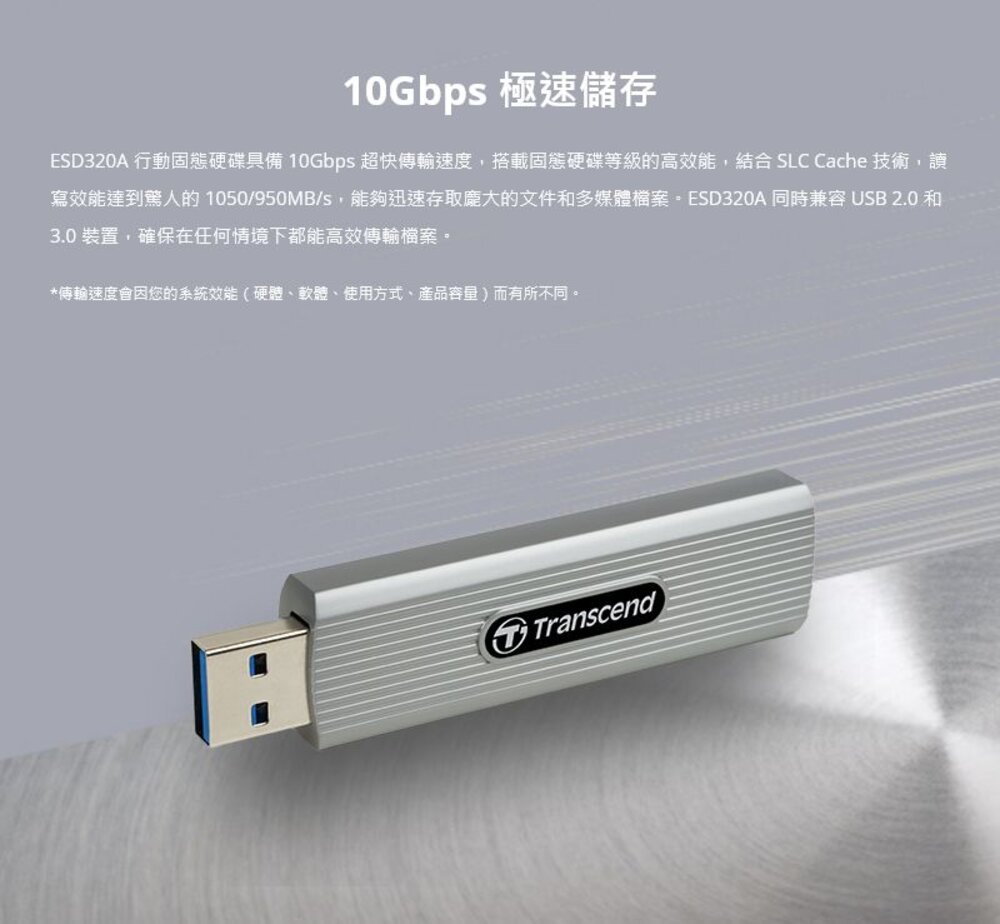 【TS512GESD320A】 創見 512GB 伸縮式 SSD 隨身碟 type-A介面 5年保固-圖片-2