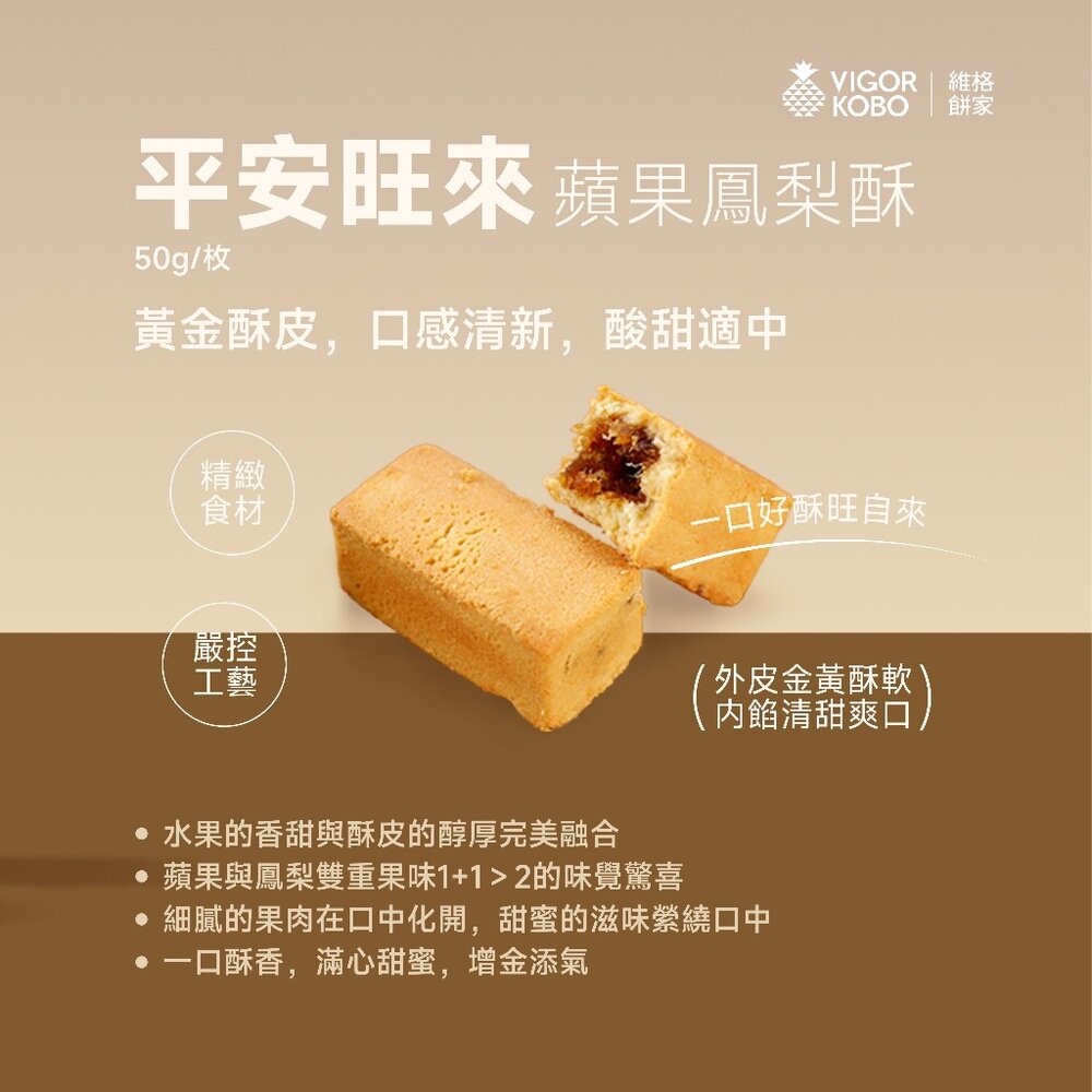 【維格餅家】平安旺來蘋果鳳梨酥10入-圖片-1